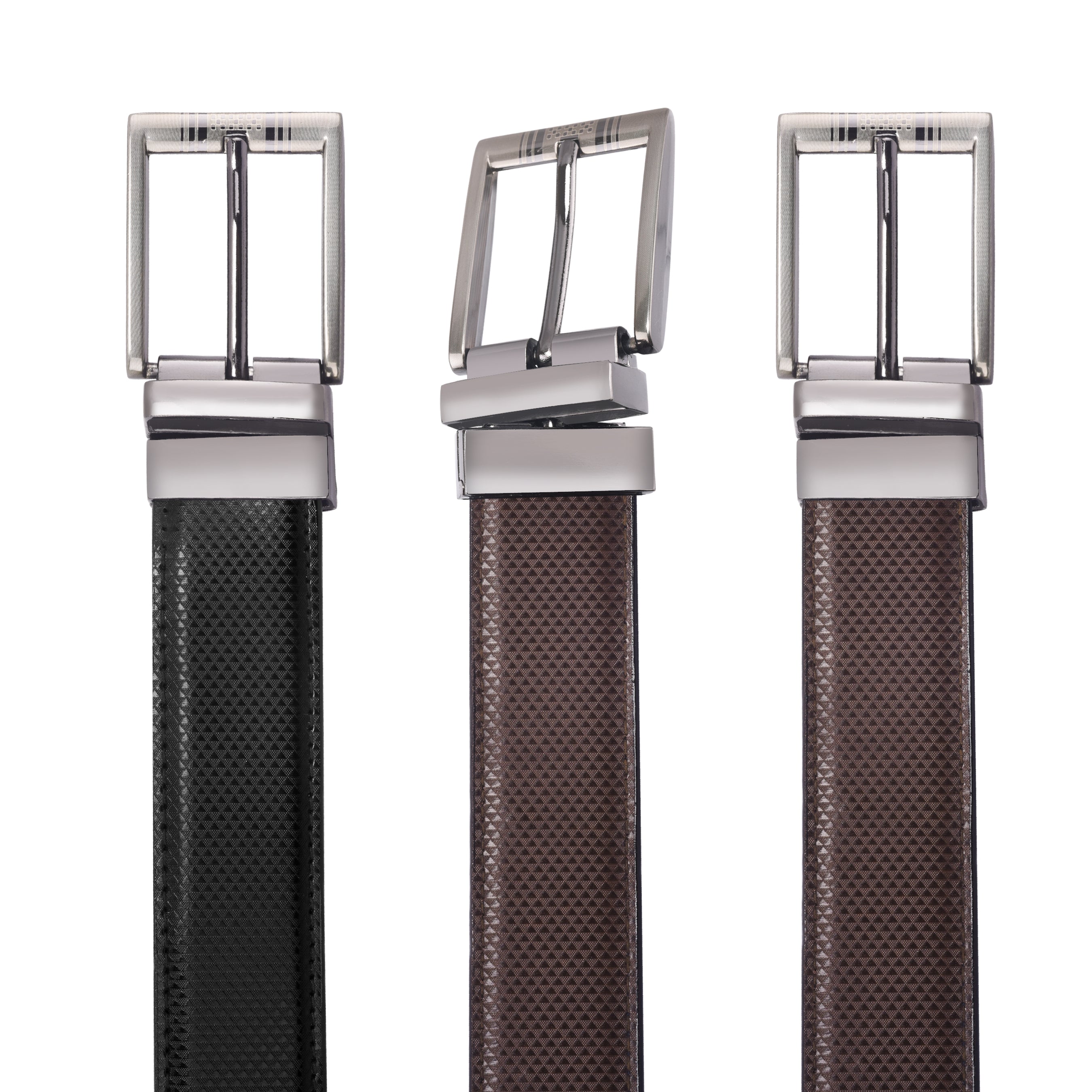 Jaxer Men Evening, Party, Formal, Casual Black Artificial Leather Reversible Belt - JXBLT102