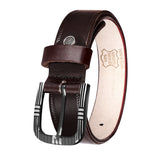 Jaxer Embossed Brown Leather Belt for Men - JXBLT106