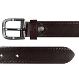 Jaxer Embossed Brown Leather Belt For Men - JXBLT106