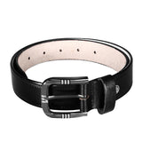 Jaxer Embossed Black Leather Belt For Men - JXBLT107
