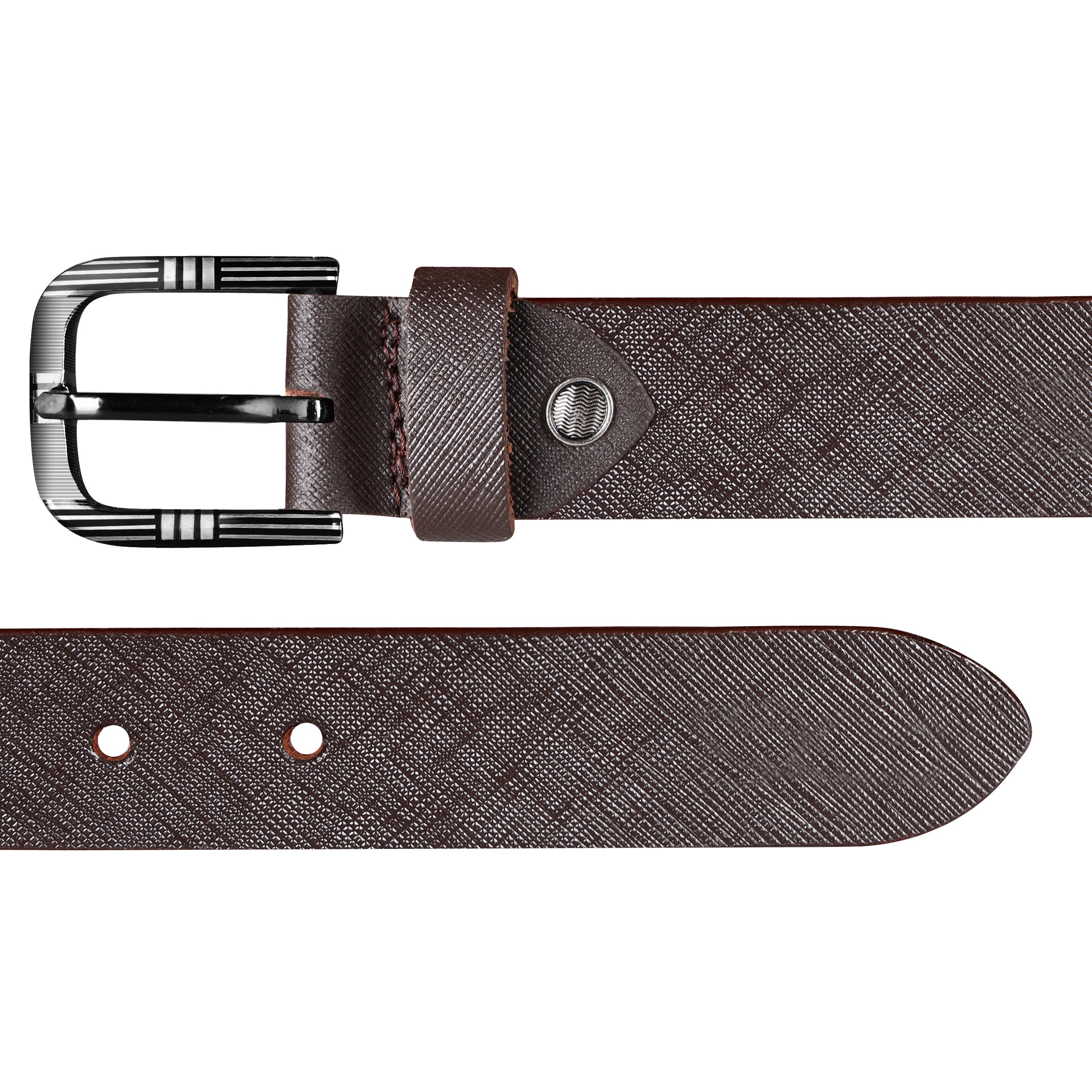 Jaxer Brown Textured Leather Belt For Men - JXBLT108