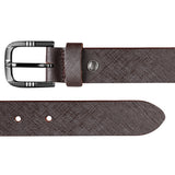 Jaxer Brown Textured Leather Belt For Men - JXBLT108