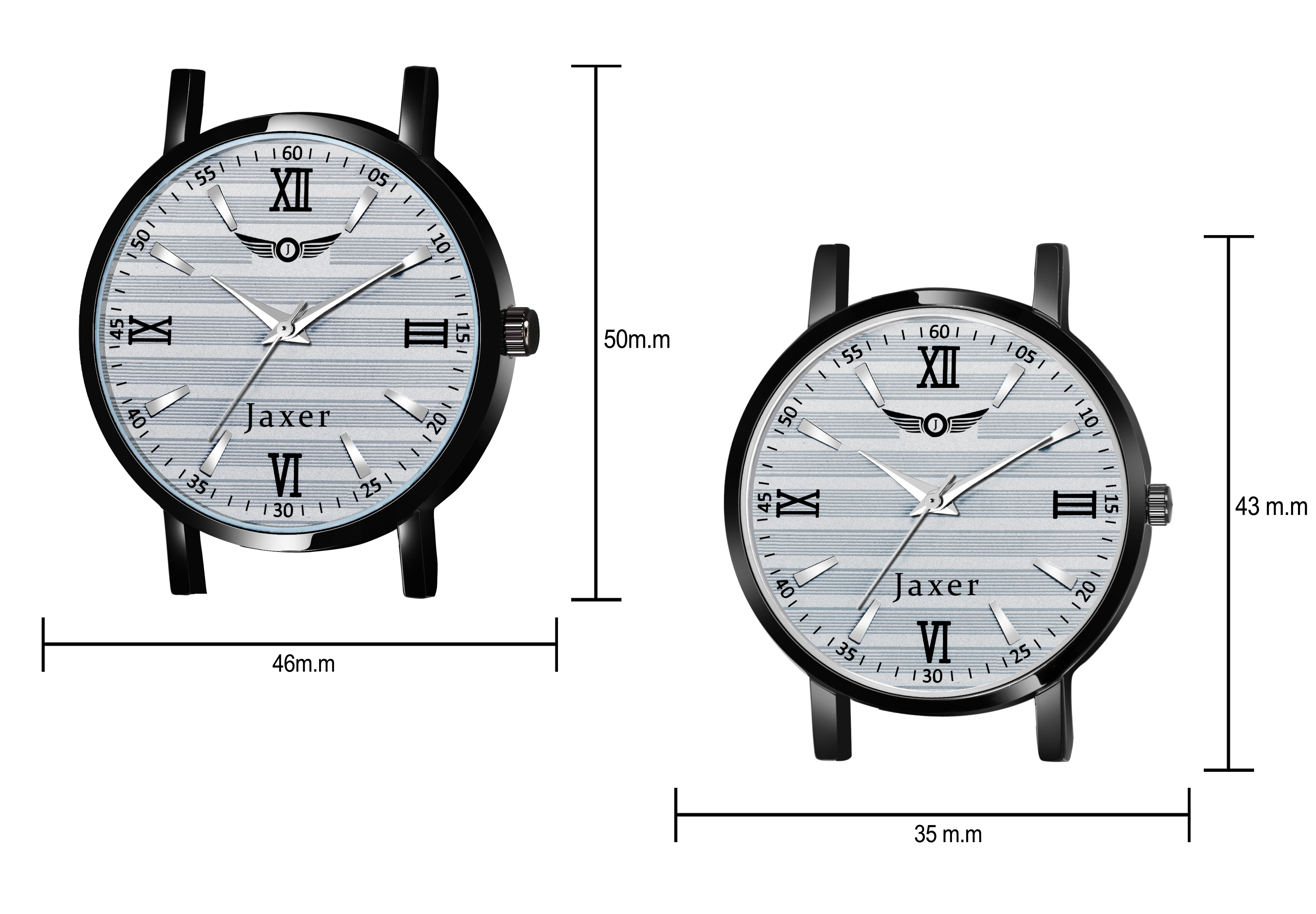 Jaxer Round Grey Dial Genuine Leather Strap Analog Watch - For Couple Jxrc2405