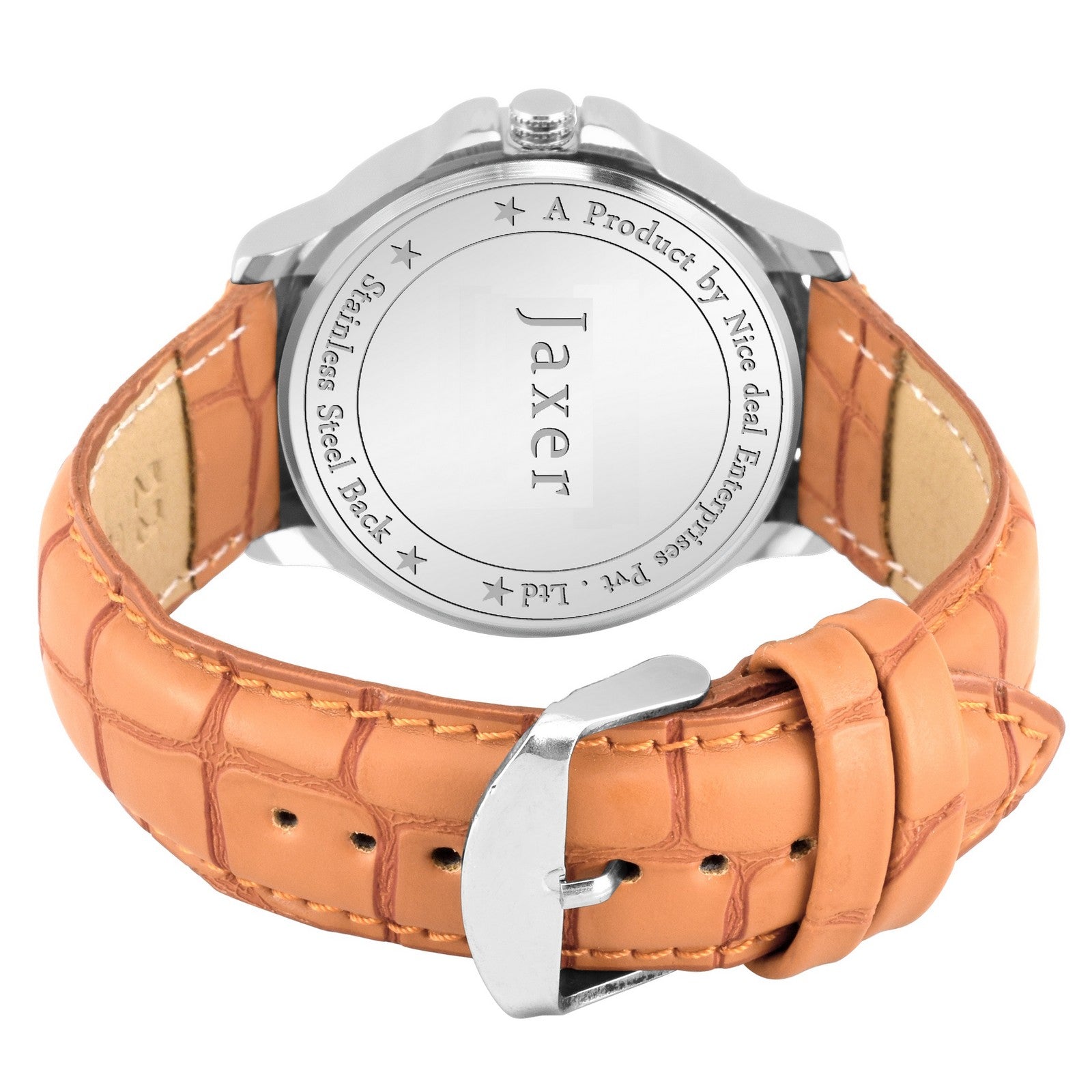 Jaxer Men'S Analog Watch With Brown Day & Date Feature Dial And Leather Strap - JXRM2120
