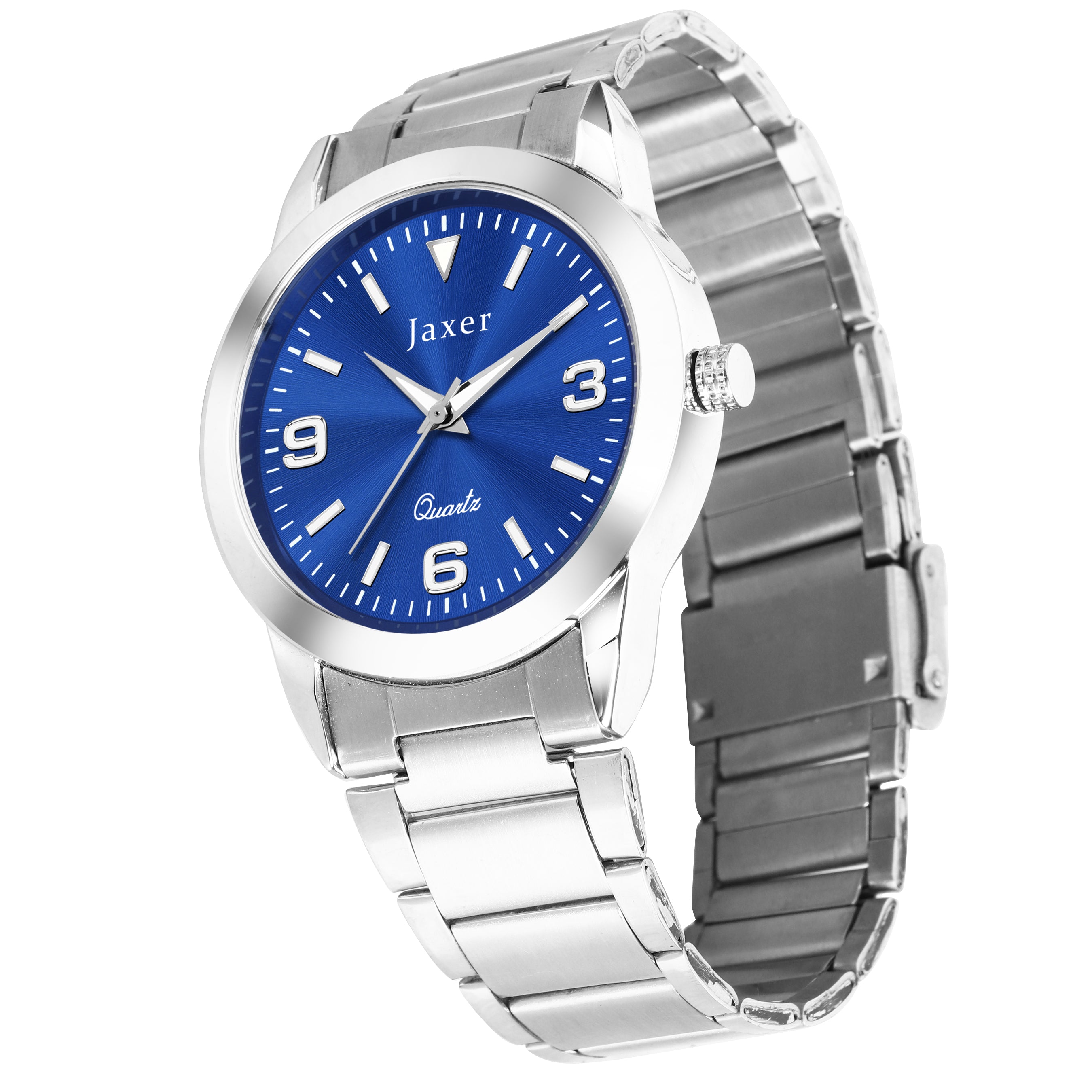 Jaxer Blue Dial Steel Chain Analog Wrist Watch For Men - JXRM2180