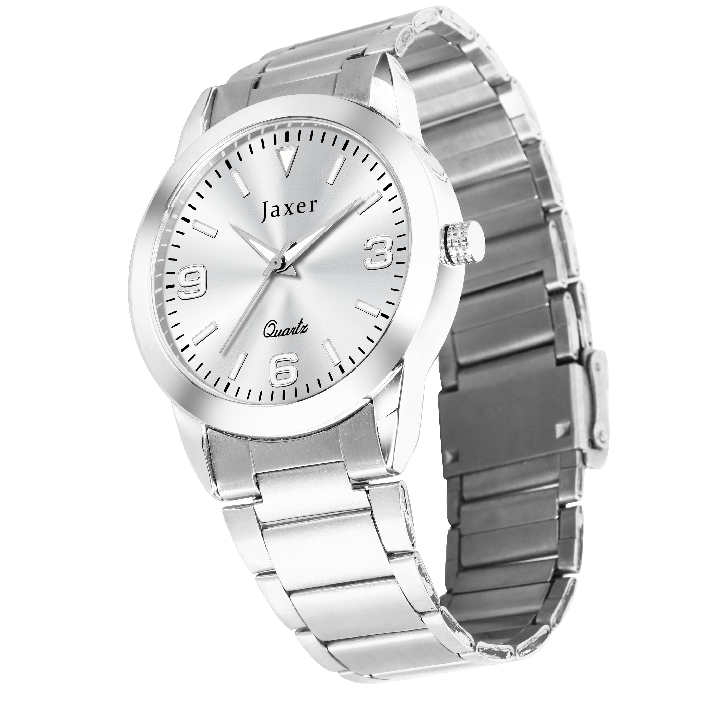 Jaxer Silver Dial Steel Chain Analog Wrist Watch For Men - JXRM2182