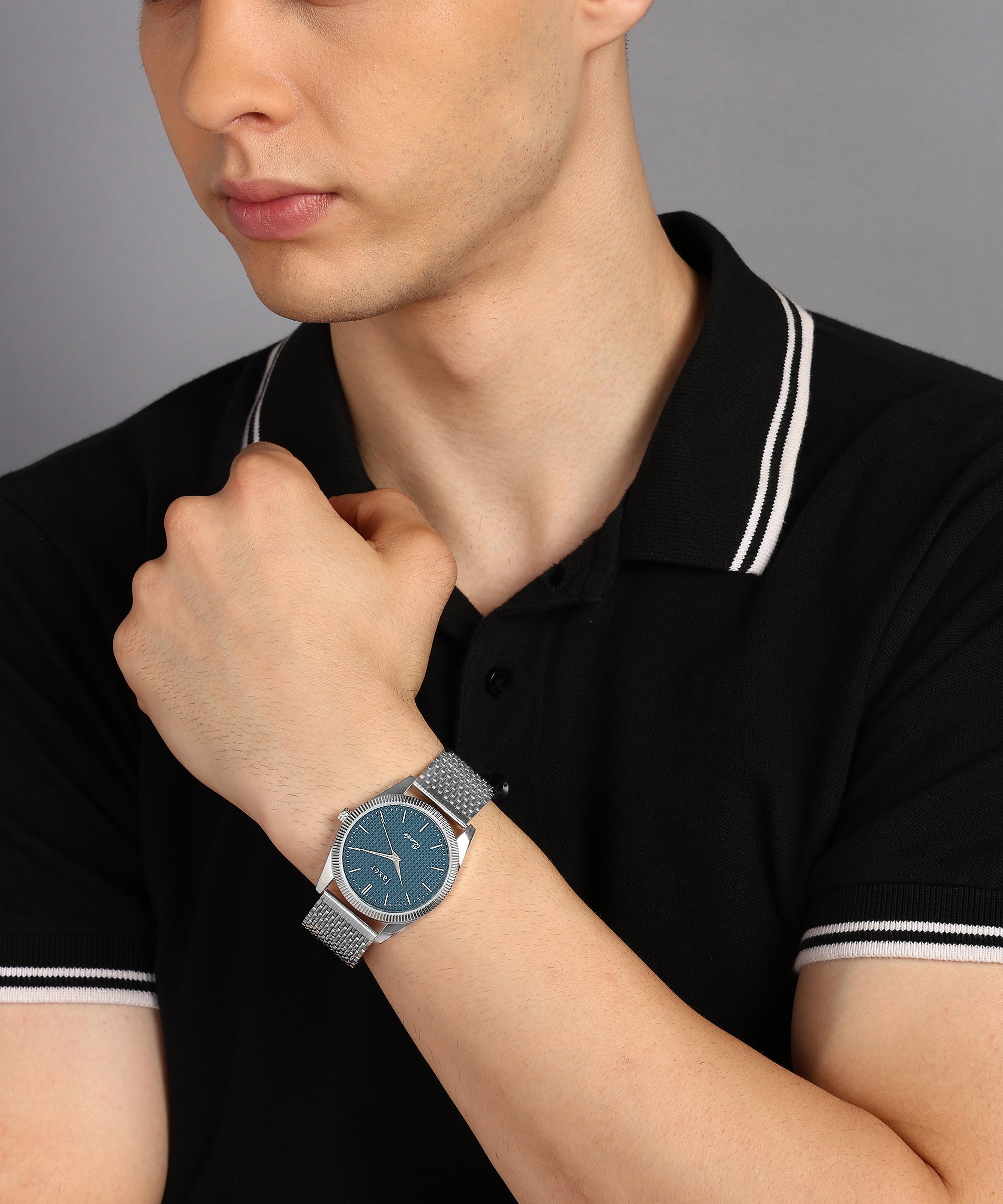 Jaxer Blue Dial Steel Chain Analog Wrist Watch for Men - JXRM2196 - Jainx Store