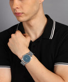 Jaxer Blue Dial Steel Chain Analog Wrist Watch for Men - JXRM2196 - Jainx Store