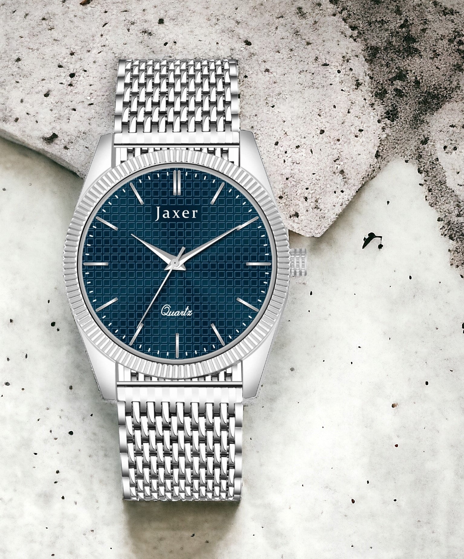 Jaxer Blue Dial Steel Chain Analog Wrist Watch for Men - JXRM2196 - Jainx Store