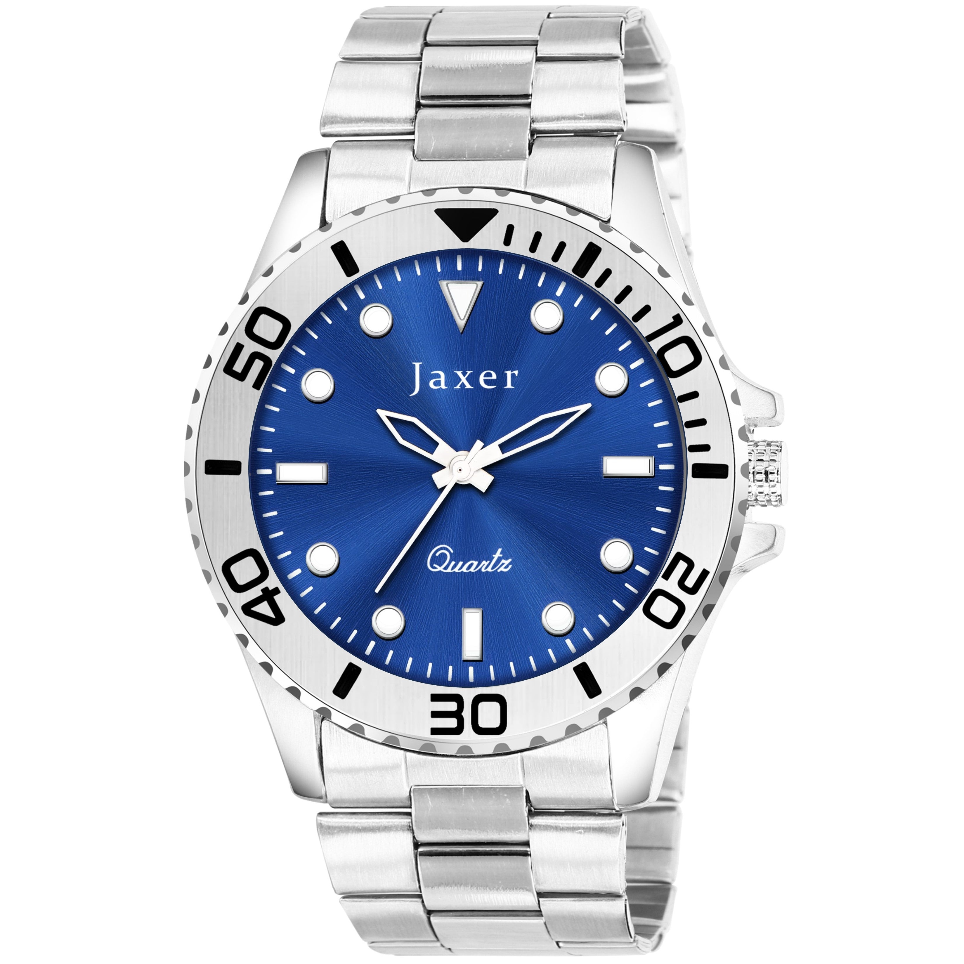 Jaxer Blue Dial Steel Chain Analog Wrist Watch For Men - JXRM2198