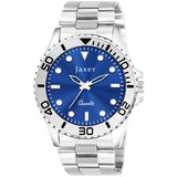 Jaxer Blue Dial Steel Chain Analog Wrist Watch For Men - JXRM2198