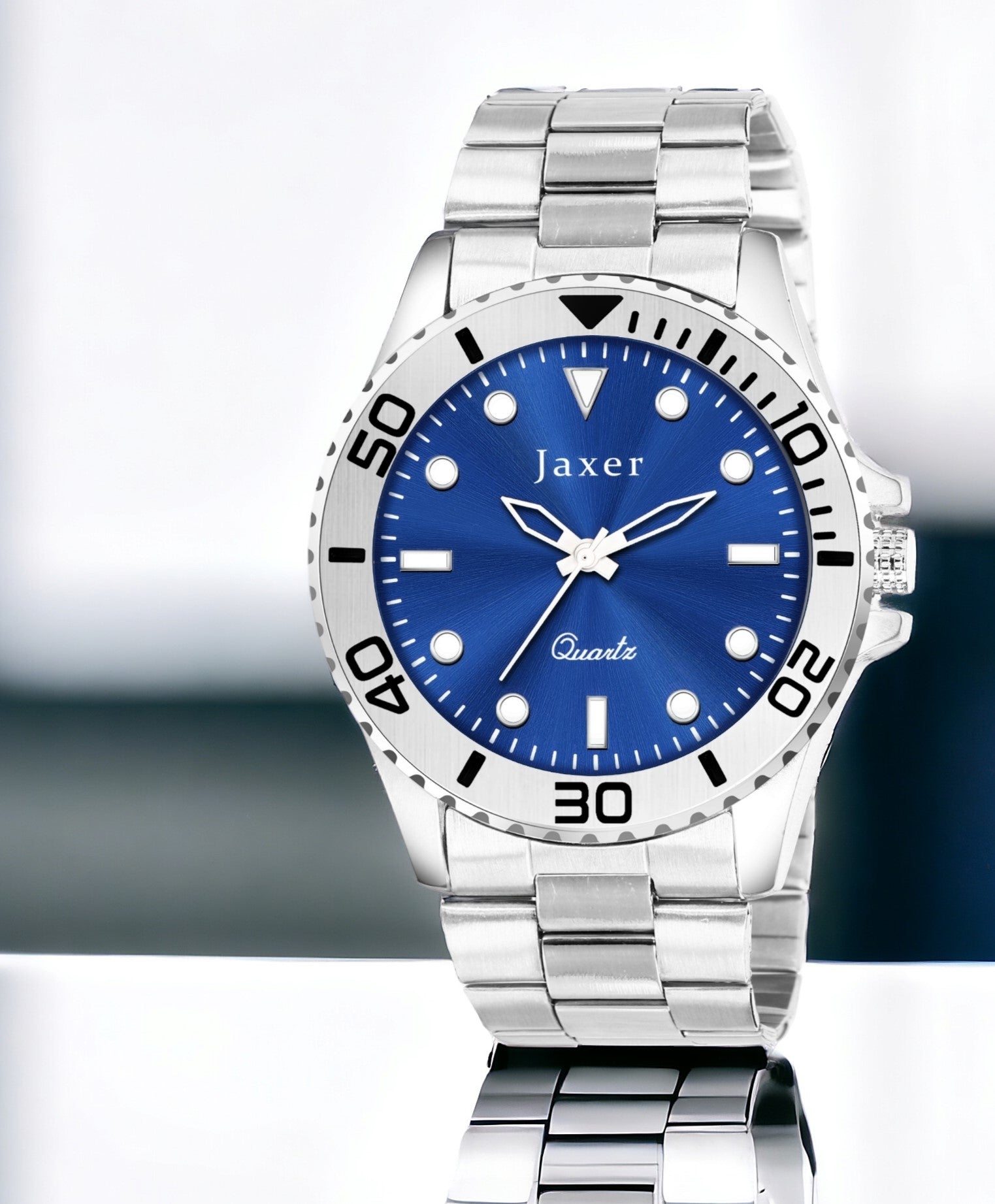 Jaxer Blue Dial Steel Chain Analog Wrist Watch For Men - JXRM2198
