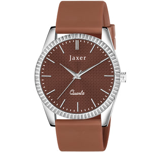 Jaxer Brown Silicone Band Analog Wrist Watch For Men And Boys - JXRM2200