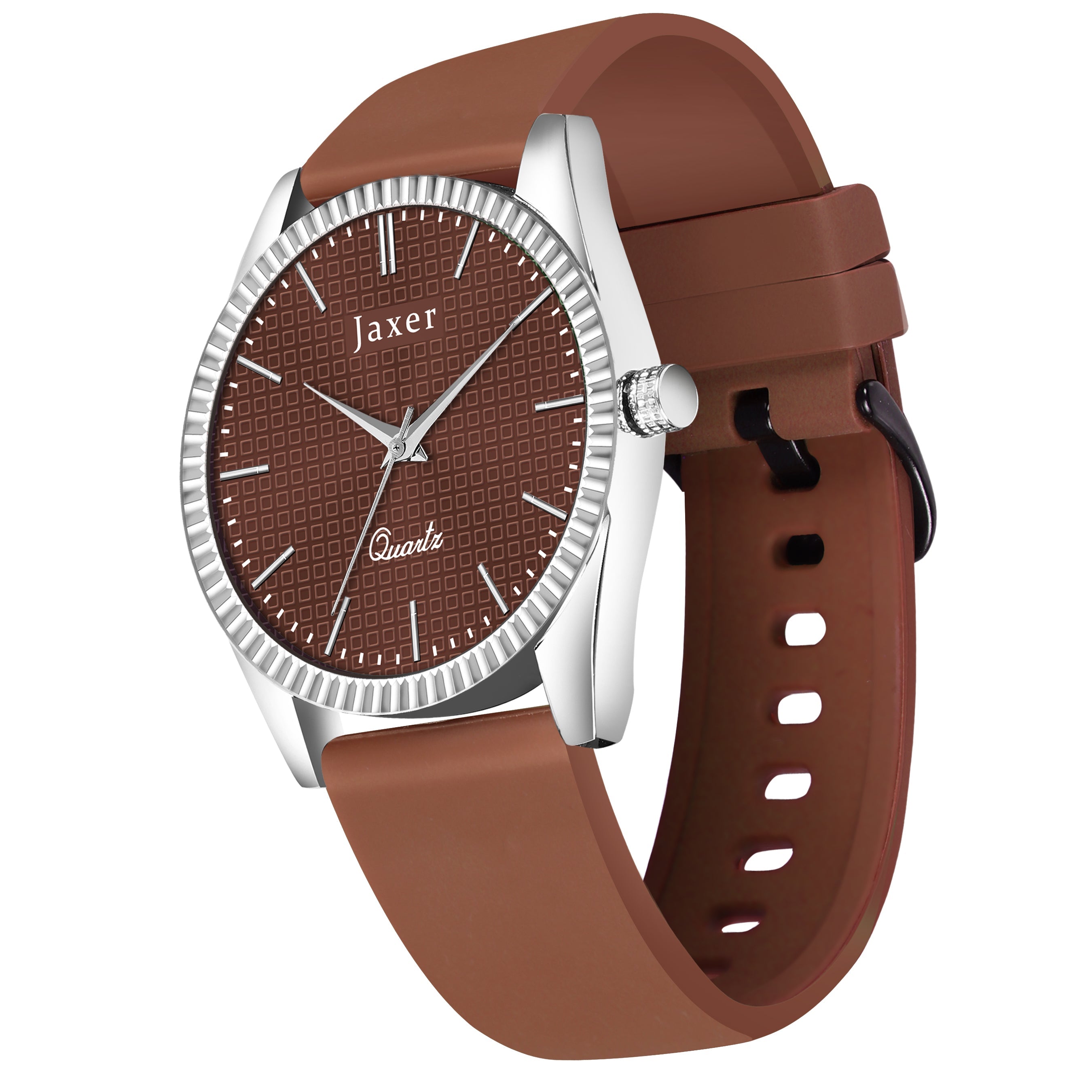 Jaxer Brown Silicone Band Analog Wrist Watch For Men And Boys - JXRM2200
