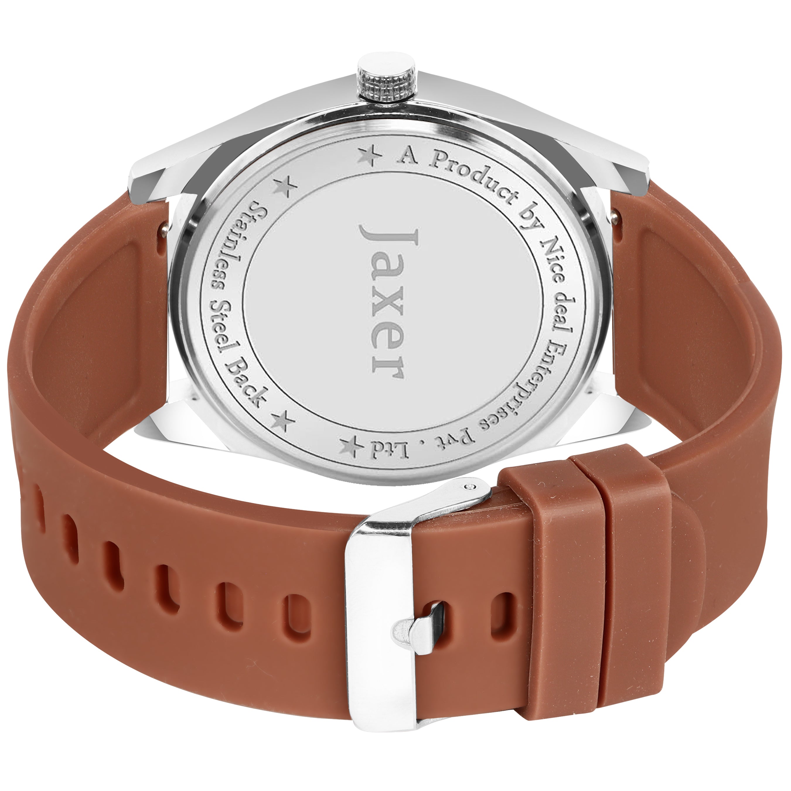 Jaxer Brown Silicone Band Analog Wrist Watch For Men And Boys - JXRM2200