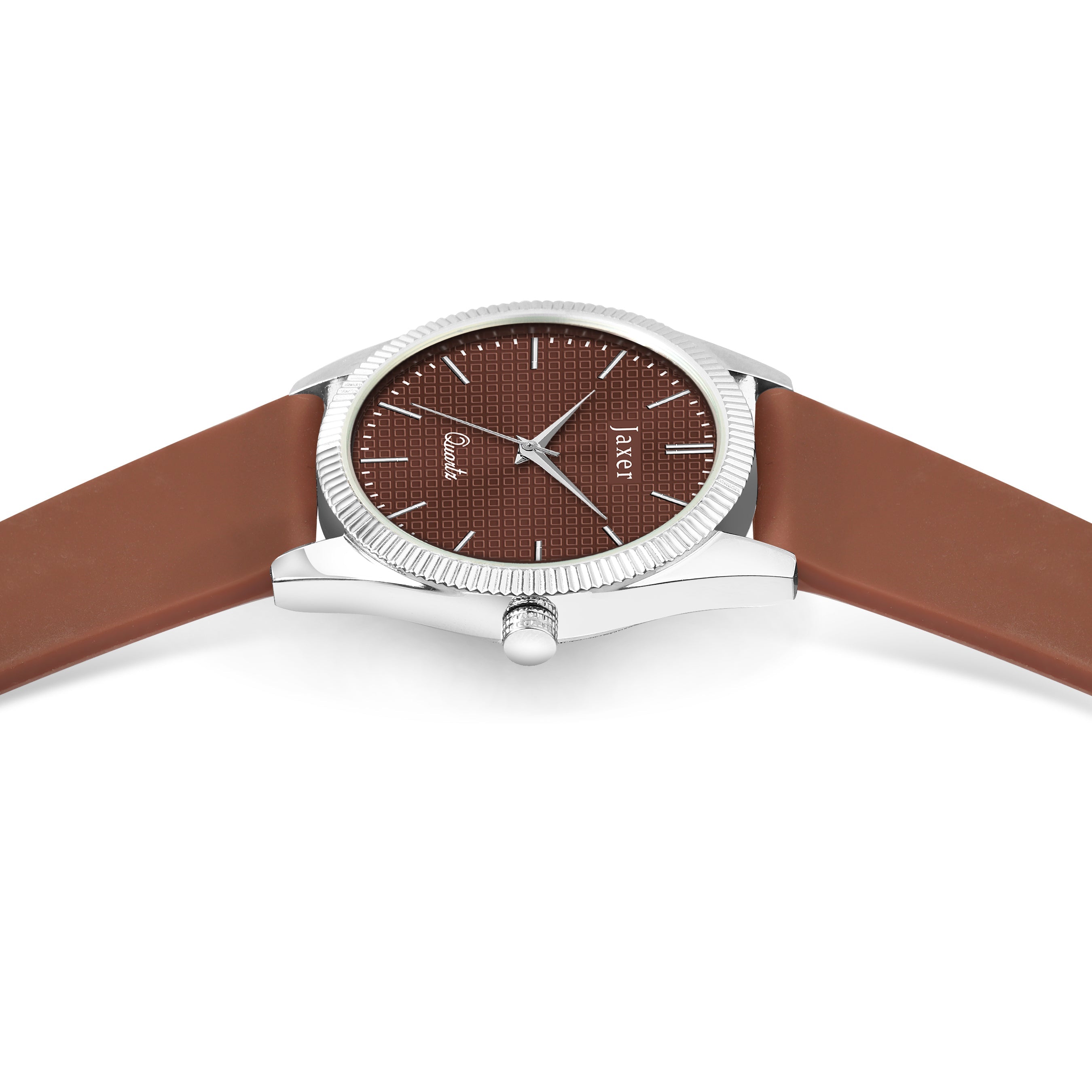 Jaxer Brown Silicone Band Analog Wrist Watch For Men And Boys - JXRM2200