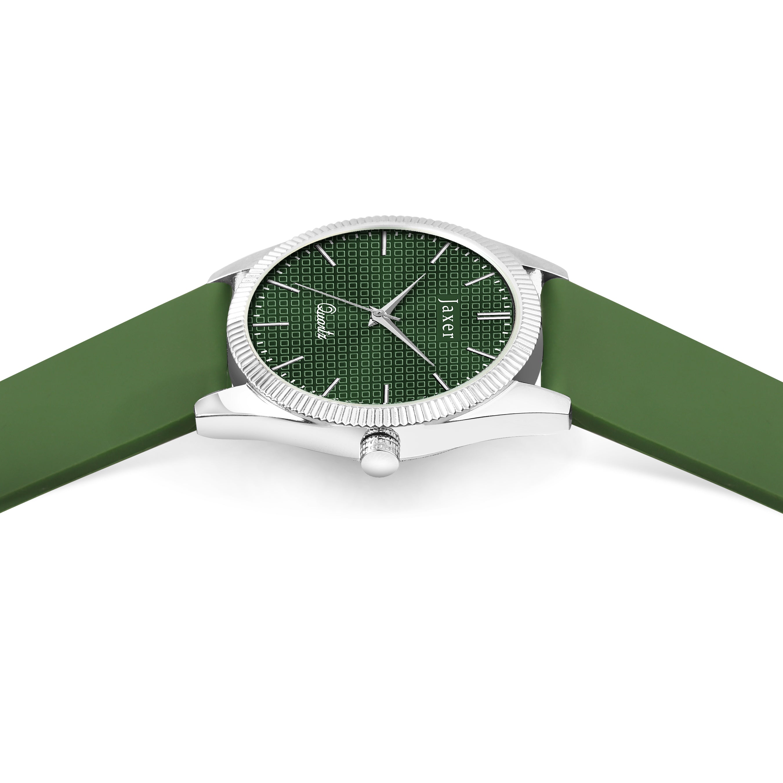 Jaxer Green Silicone Band Analog Wrist Watch For Men And Boys - JXRM2201