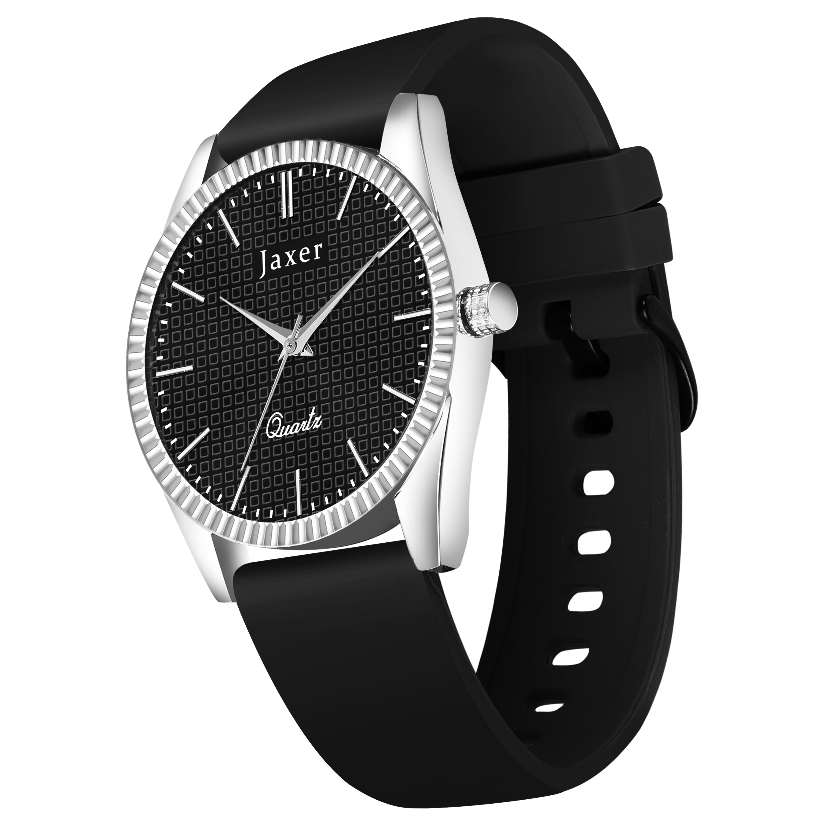 Jaxer Black Silicone Band Analog Wrist Watch For Men And Boys - JXRM2203