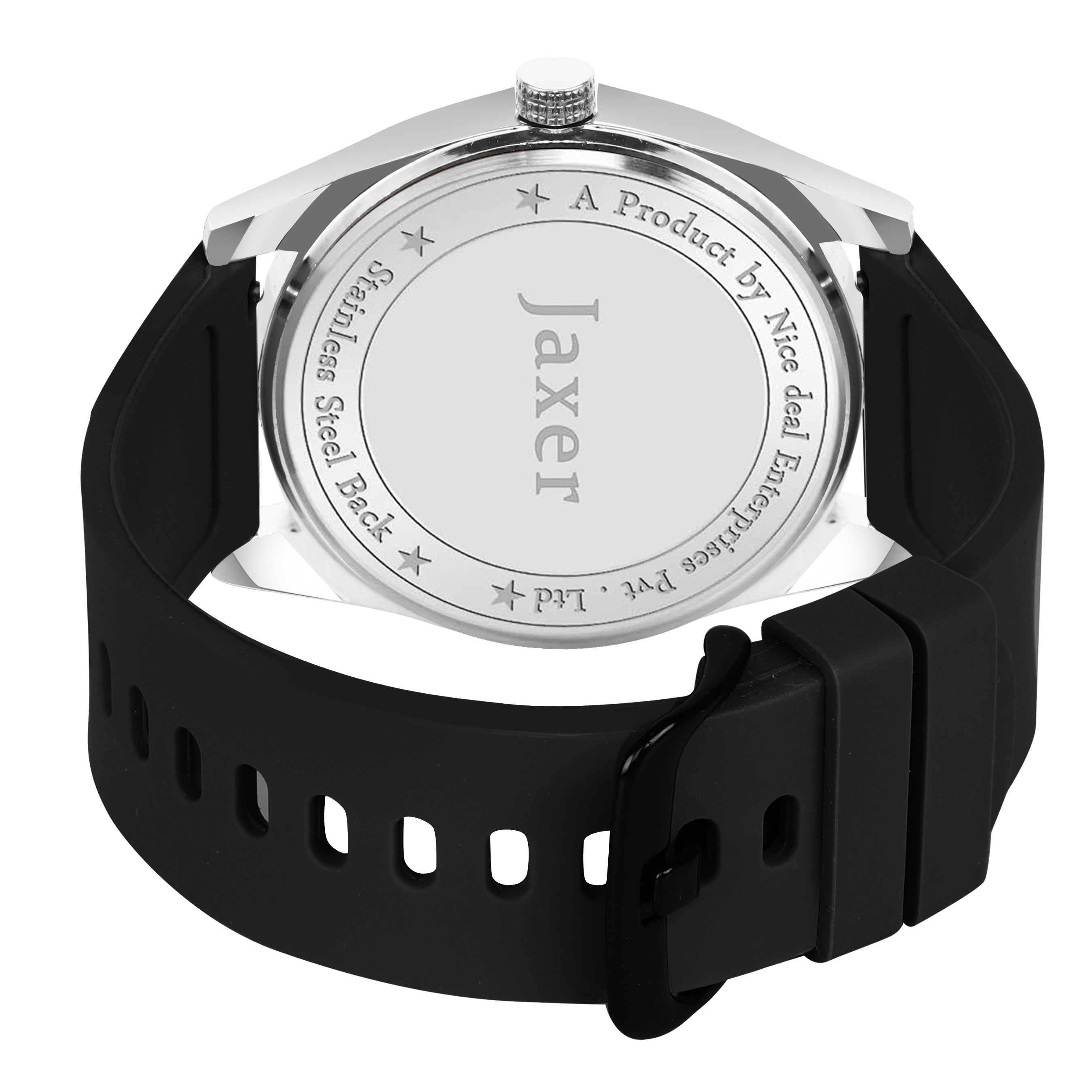 Jaxer Black Silicone Band Analog Wrist Watch For Men And Boys - JXRM2203