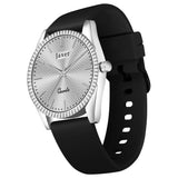 Jaxer Silver Dial Black Silicone Band Analog Wrist Watch For Men And Boys - JXRM2204