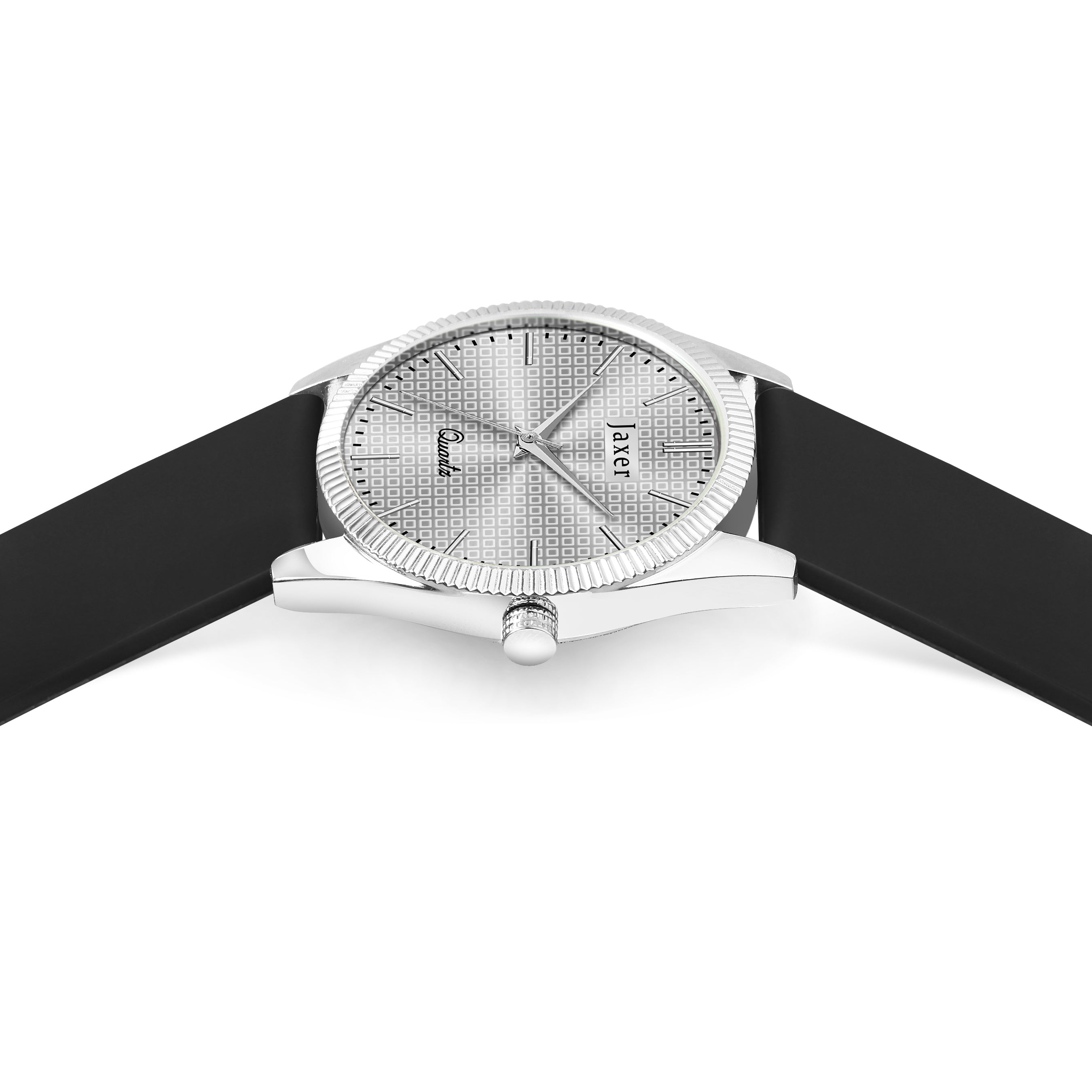 Jaxer Silver Dial Black Silicone Band Analog Wrist Watch For Men And Boys - JXRM2204