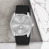 Jaxer Silver Dial Black Silicone Band Analog Wrist Watch For Men And Boys - JXRM2204