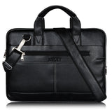 Jaxer Black Leather Laptop Messenger Bag for Men - JXRMB005
