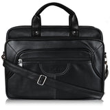Jaxer Black Leather Laptop Messenger Bag for Men - JXRMB007