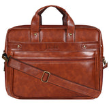 Jaxer Tan Leather Laptop Messenger Bag for Men - JXRMB013