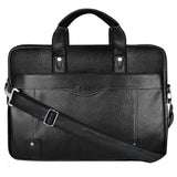 Jaxer Black Leather Laptop Messenger Bag for Men - JXRMB015