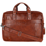 Jaxer Tan Leather Laptop Messenger Bag for Men - JXRMB017
