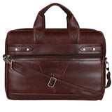 Jaxer Brown Leather Laptop Messenger Bag for Men - JXRMB018
