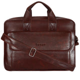 Jaxer Brown Leather Laptop Messenger Bag for Men - JXRMB020