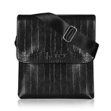 Jaxer Black Leather Sling Cross Body Travel Office Side Shoulder Bag for Men and Women - JXRSB118