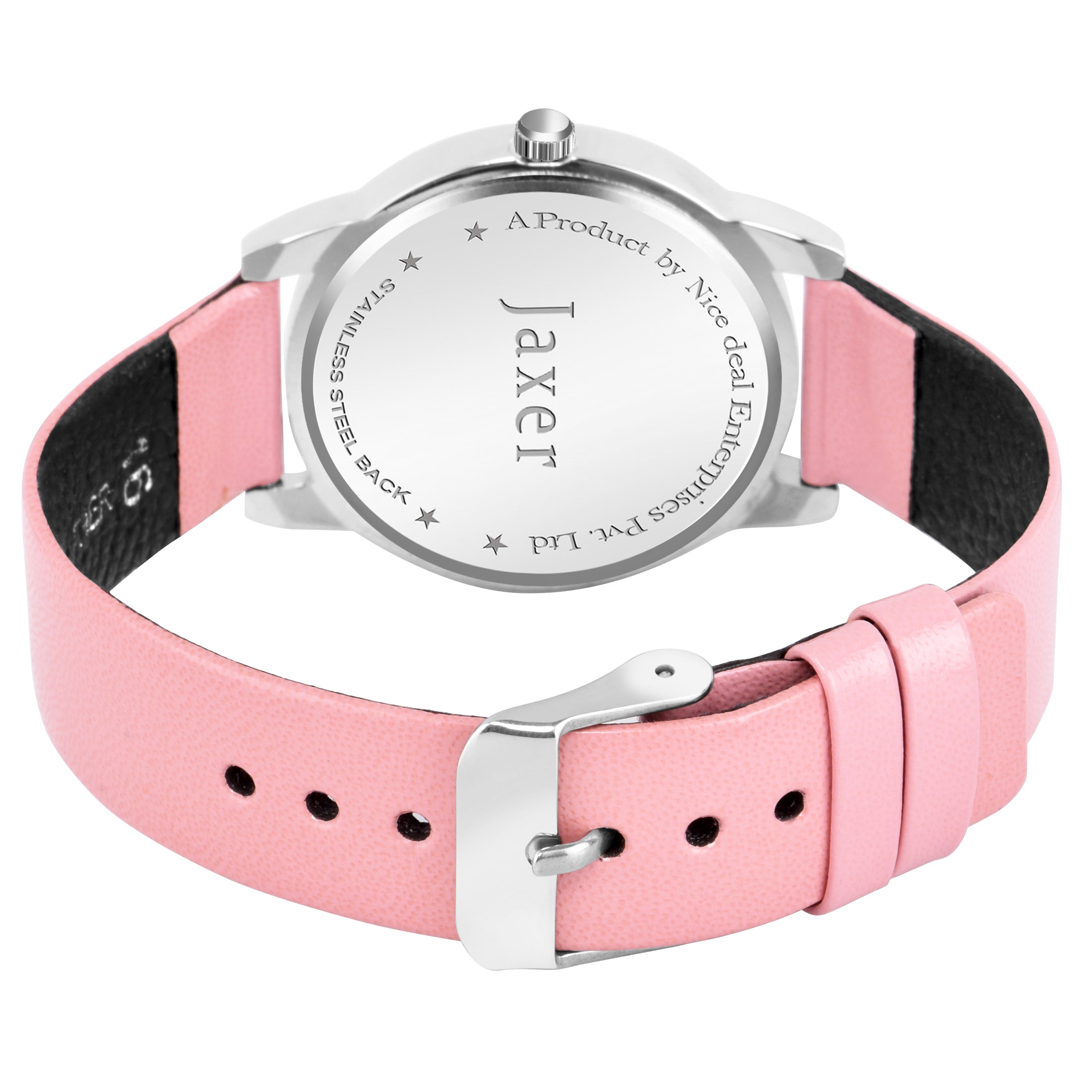 Jaxer Pink Genuine Leather Strap Analog Watch - For Women JXRW2558