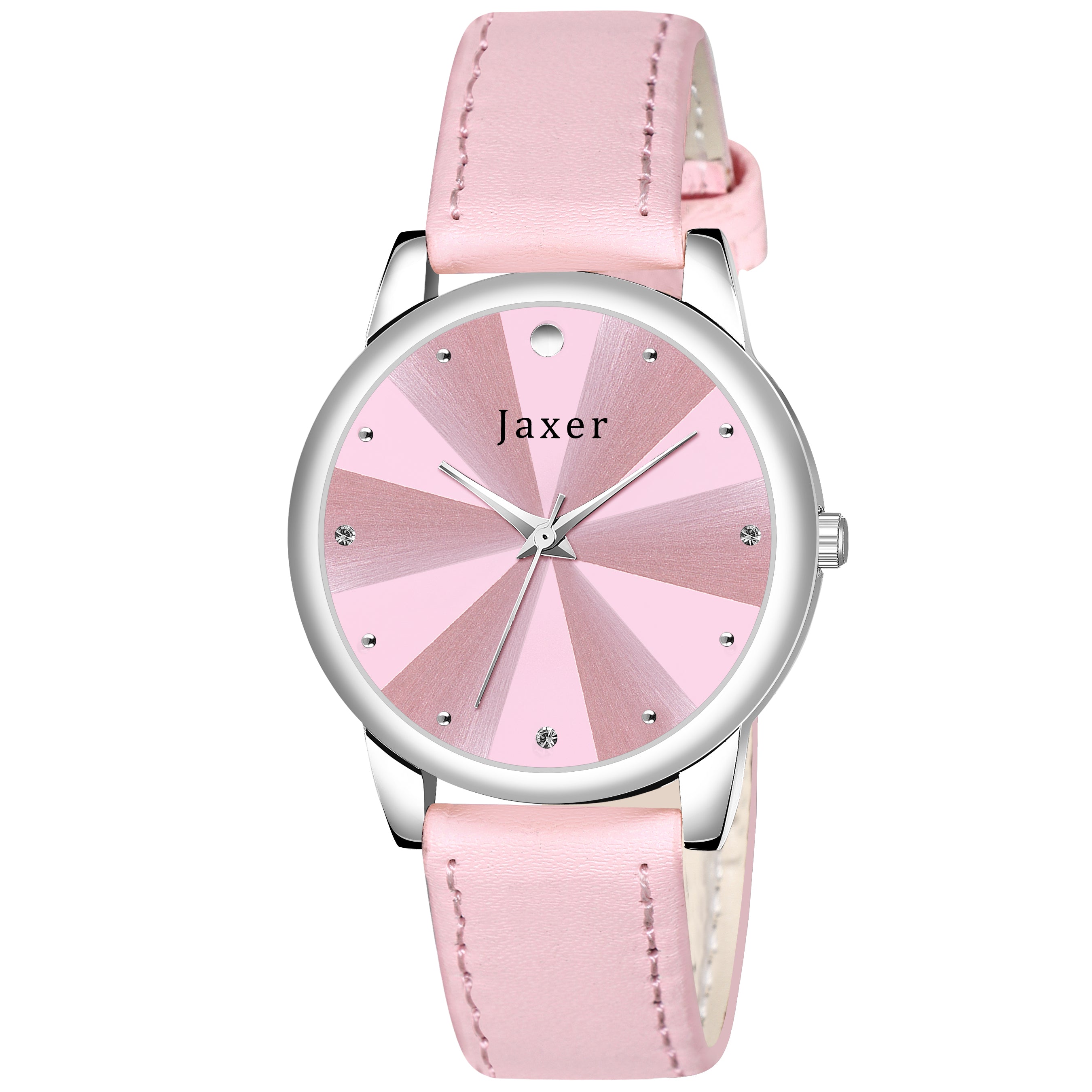 Jaxer Pink Leather Strap Analog Wrist Watch for Women - JXRW2574 - Jainx Store