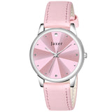Jaxer Pink Leather Strap Analog Wrist Watch for Women - JXRW2574 - Jainx Store