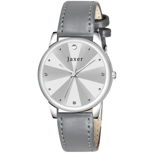 Jaxer Grey Leather Strap Analog Wrist Watch for Women - JXRW2575 - Jainx Store