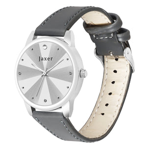 Jaxer Grey Leather Strap Analog Wrist Watch For Women - JXRW2575