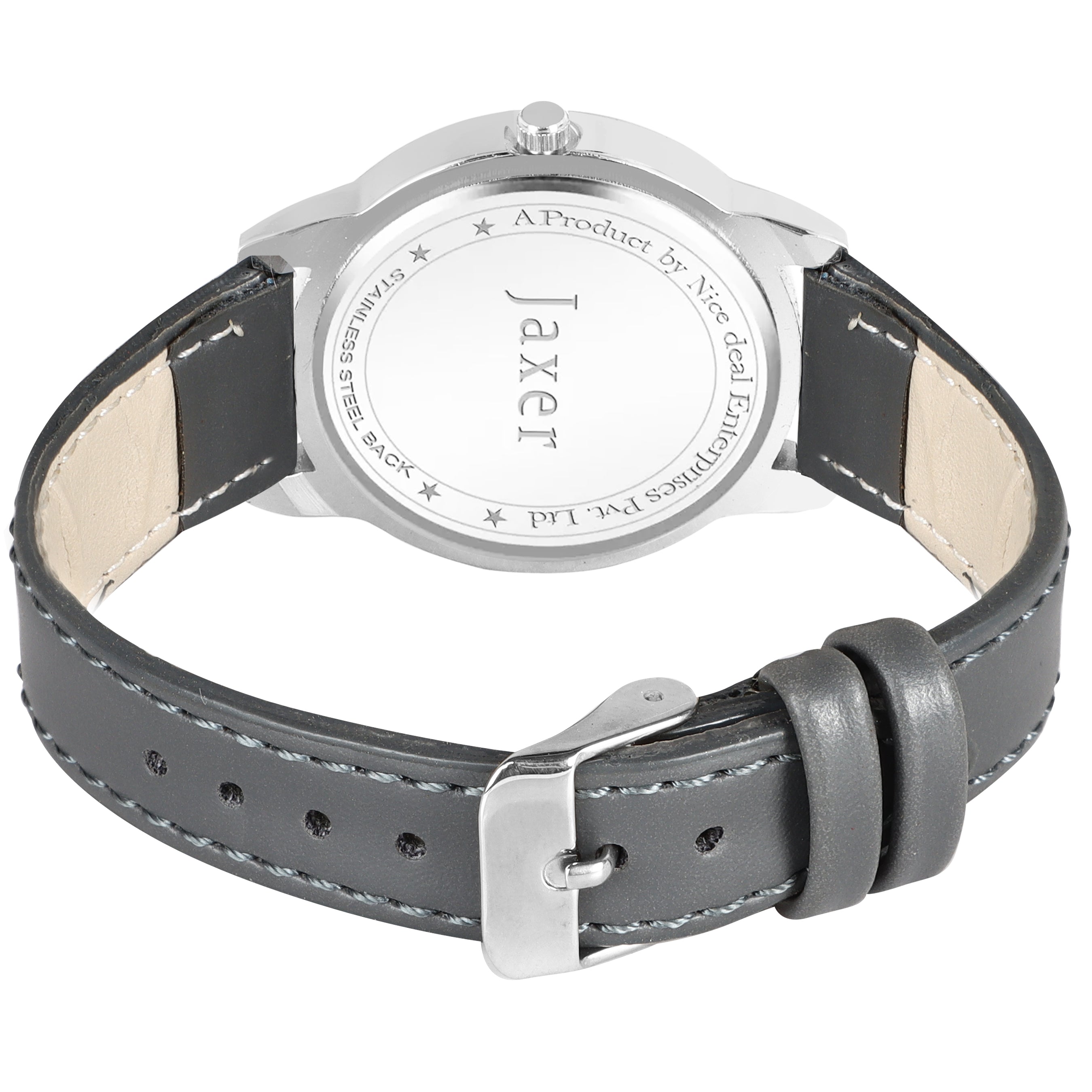 Jaxer Grey Leather Strap Analog Wrist Watch For Women - JXRW2575