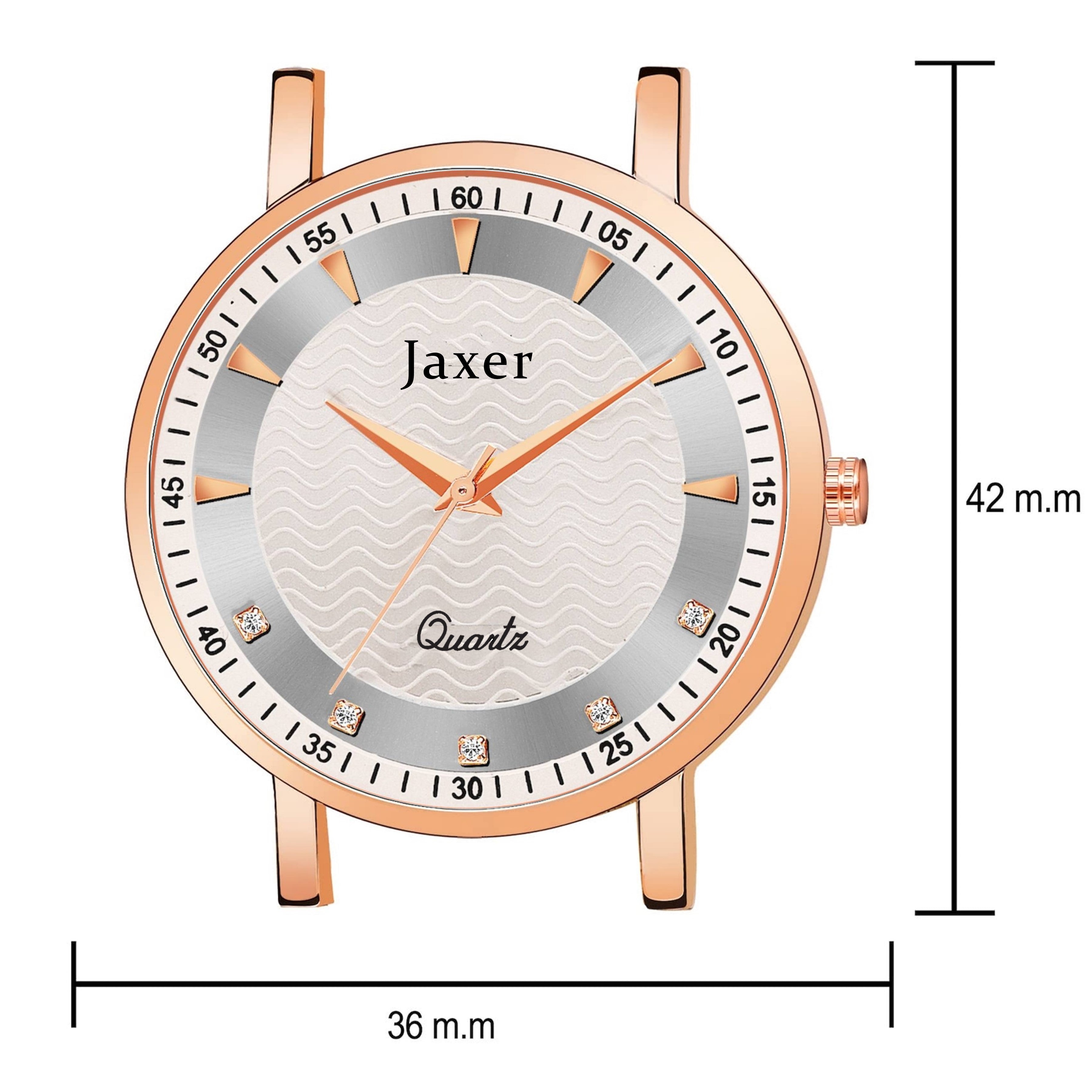 Jaxer Golden Mesh Chain With Silver Dial Analog Wrist Watch For Women - JXRW2578