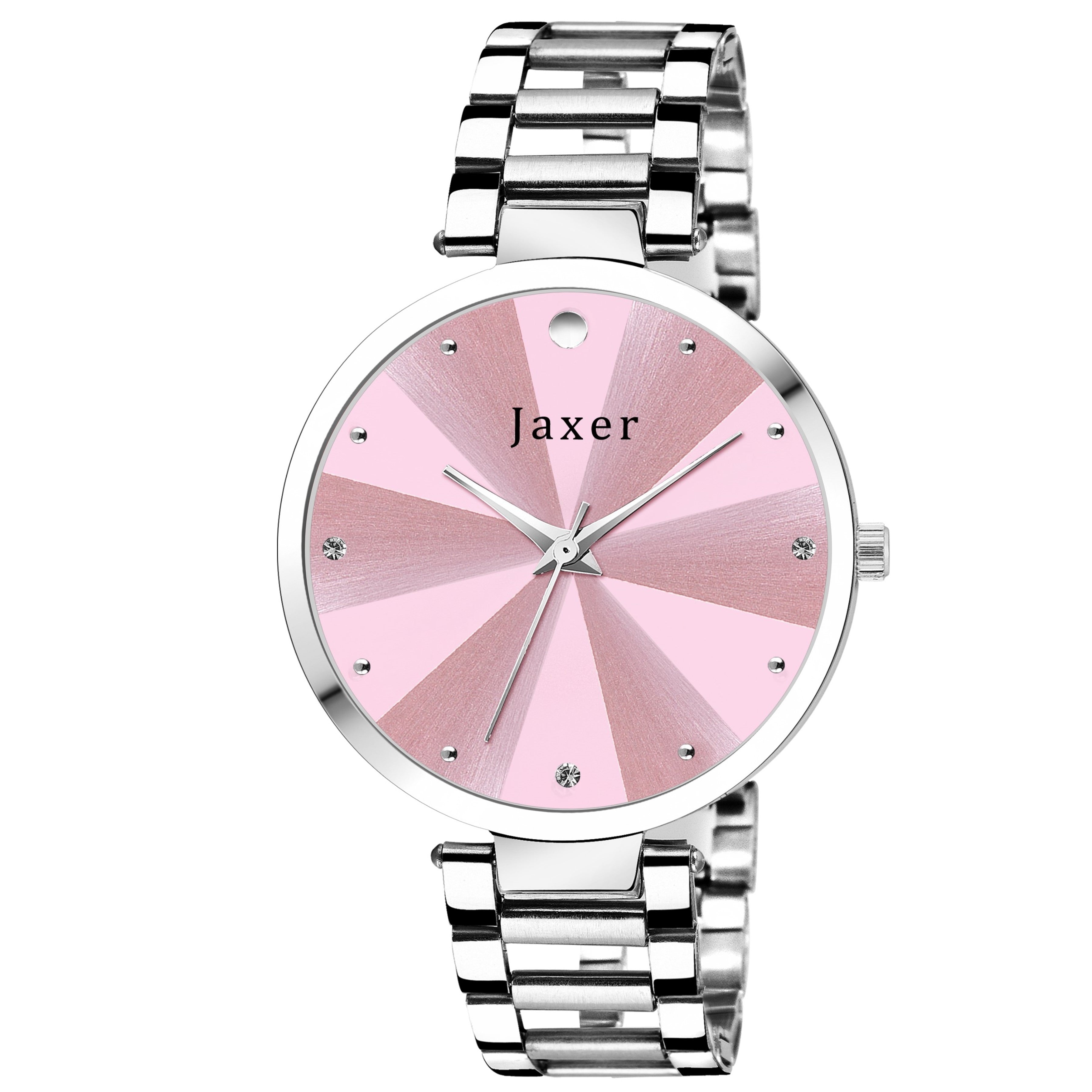 Jaxer Pink Dial Steel Chain Analog Wrist Watch For Women - JXRW2581