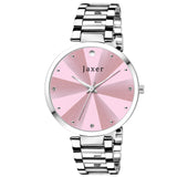 Jaxer Pink Dial Steel Chain Analog Wrist Watch For Women - JXRW2581