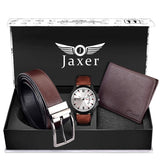 Jaxer Belt, Wallet & Watch Combo  (Brown) - JXBWC3003