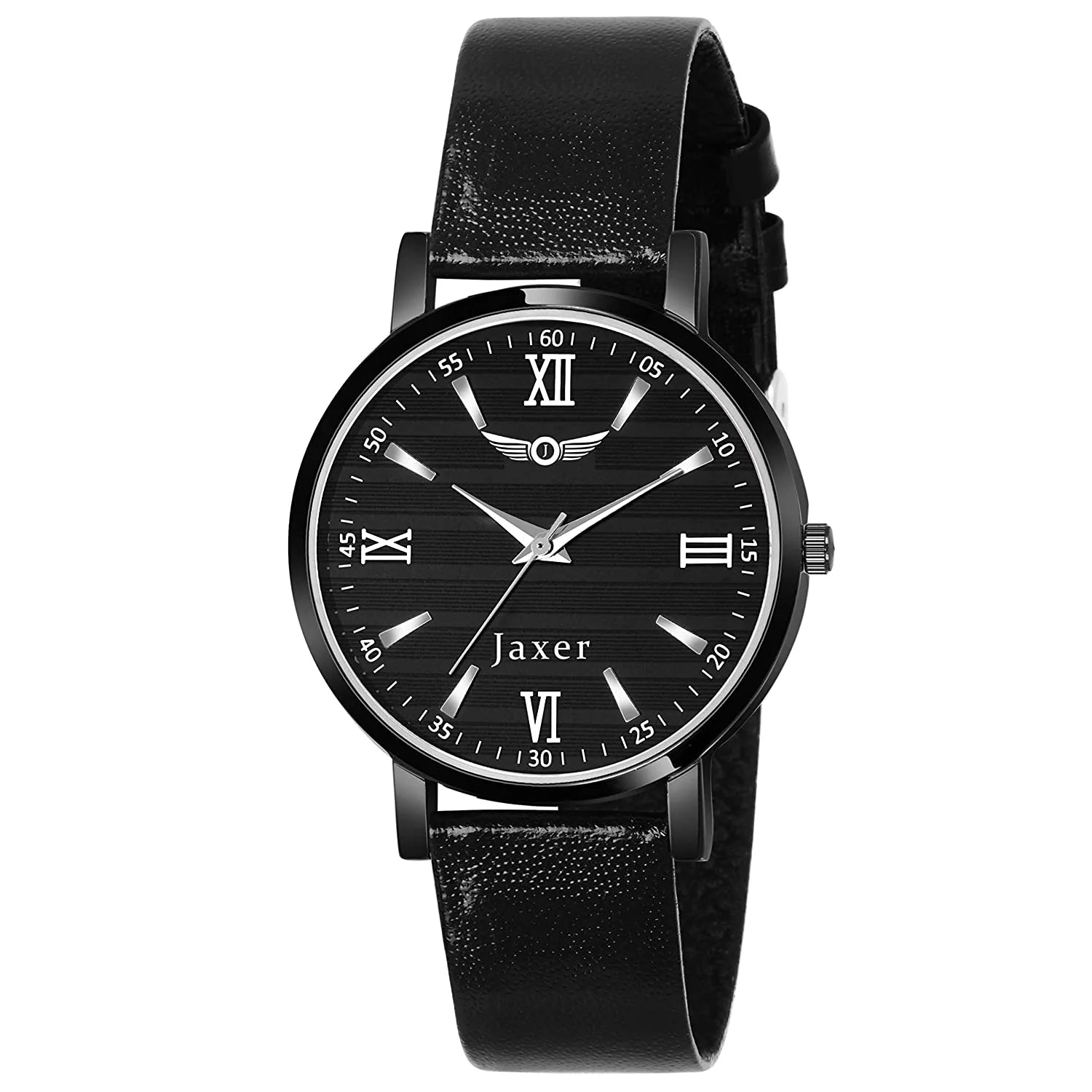 Black Genuine Leather Strap Analog Watch for women