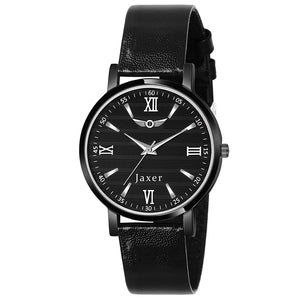 Black Genuine Leather Strap Analog Watch for women