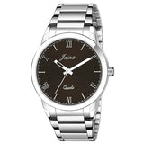 brown dial silver chain watch for men