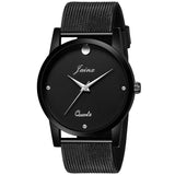 Black Dial Black Silicone Mesh Strap Analog Watch - For Men JM351 - Jainx Store