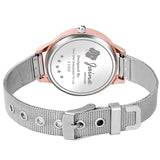 Black Dial Steel Mesh Chain with rose gold case Analog Watch For Women 