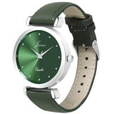 Green Dial Leatherette Strap Analog Watch For Women
